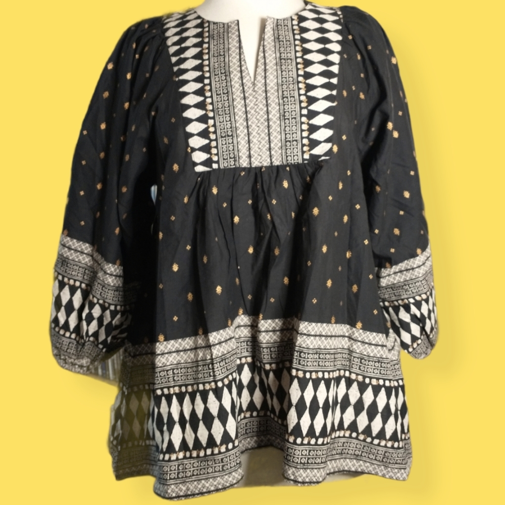 World Market Cotton Peasant Blouse Size s/m